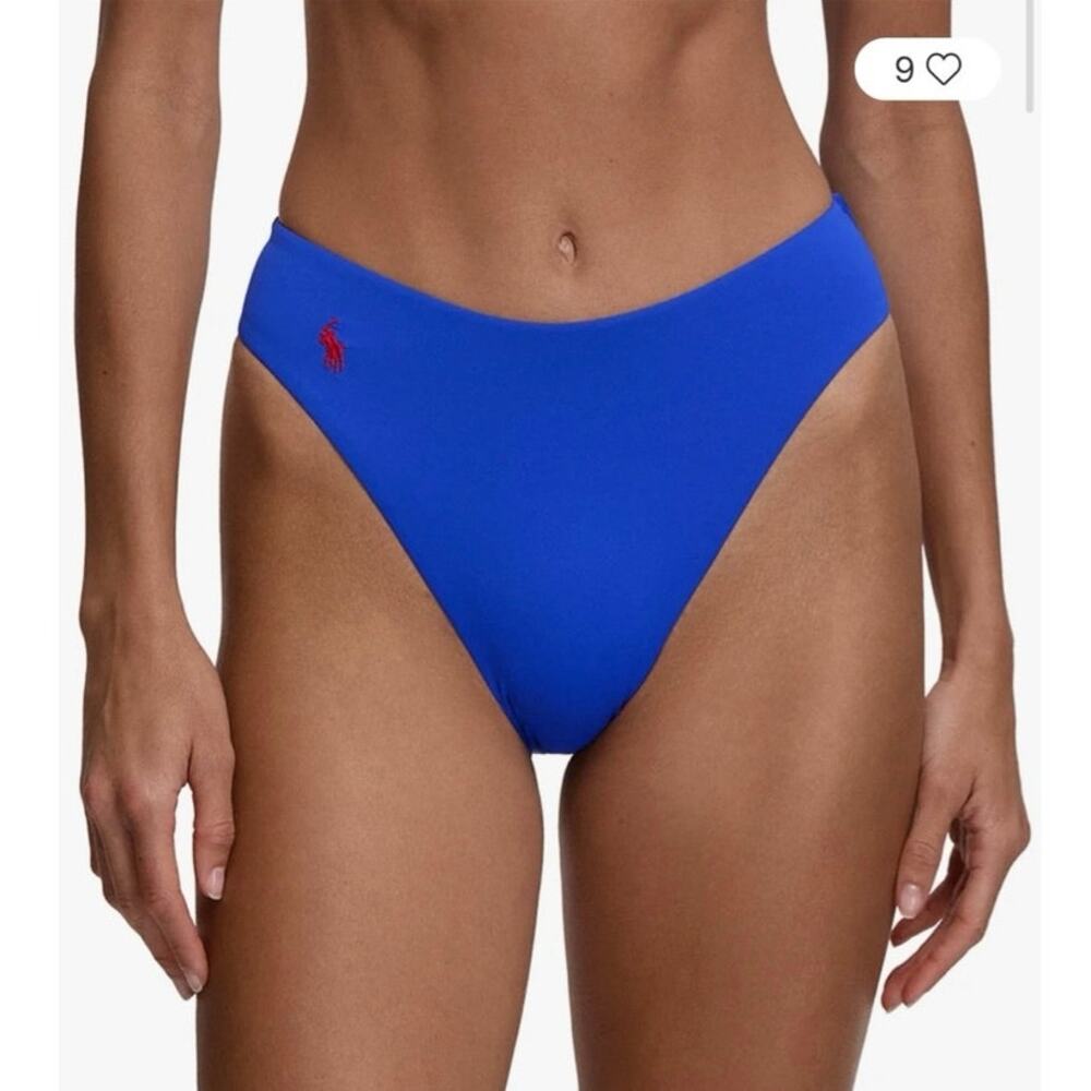 NWOT Polo Ralph Lauren Kennedy Modern High Leg Bikini Bottom in Ultramarine SZ L